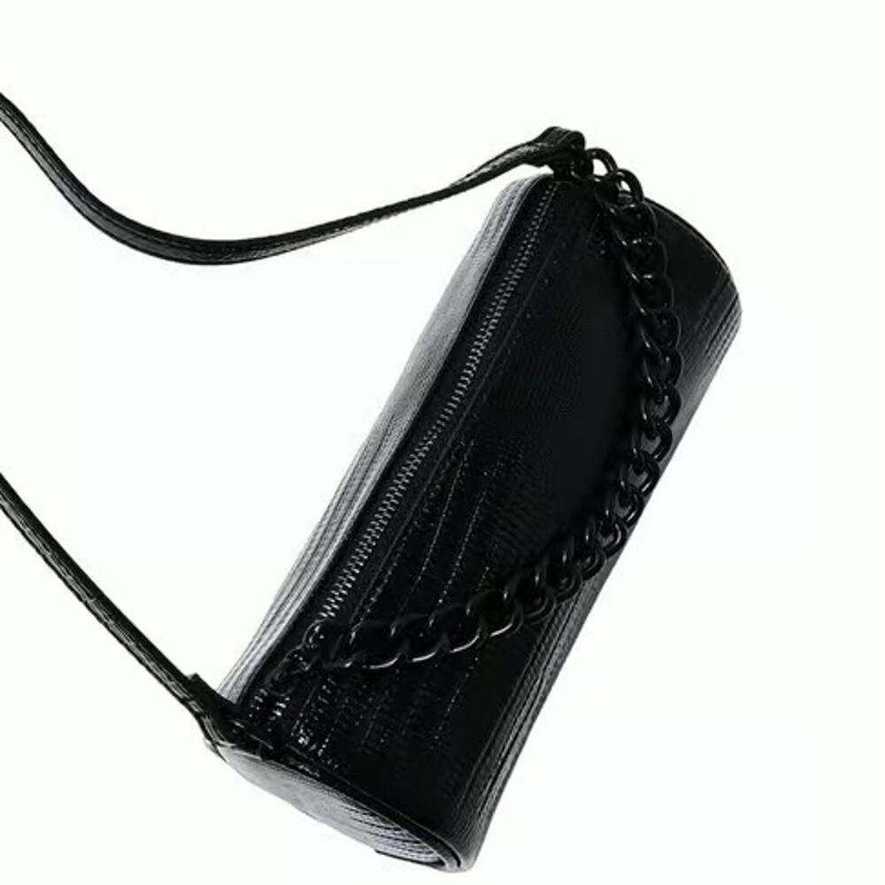 NWT FOREVER 21 Black Polyester Textured Shoulder Handbag